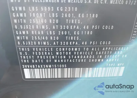 2022 Volkswagen Tiguan 2.0T Sel R-Line from USA, damaged, VIN 3VV4B7AX3NM151095